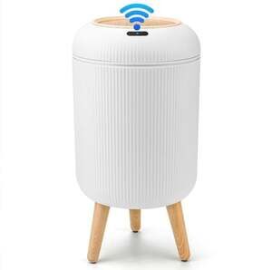 Pukomc Smart Sensor Wastebasket Touchless Automatic Trash Can White